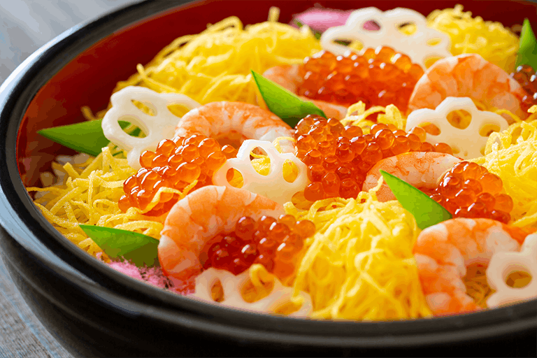 ひな祭りに食卓に並ぶちらし寿司